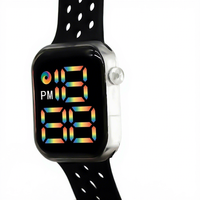 Montre numérique LED pour étudiants, simple, carrée, en plastique, lumineuse et colorée, vente en gros d'usine 2026