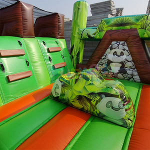 Castillo inflable comercial para niños, tipo chateau, con tobogán y diseño de panda. - Product Image 4