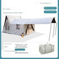 Tente de camping gonflable noire, portable, à installation rapide et automatique, imperméable, pour pique-nique en plein air