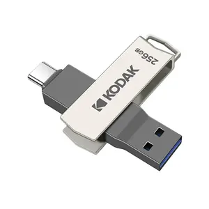 Kodak K273 Usb3.2 Kim Loại Ổ Đĩa Bút 64GB 128GB 256GB OTG Loại C Đĩa Chìa Khóa Xe Memoria USB 3.2 Ổ Đĩa Flash Stick Không Thấm Nước 2 Trong 1