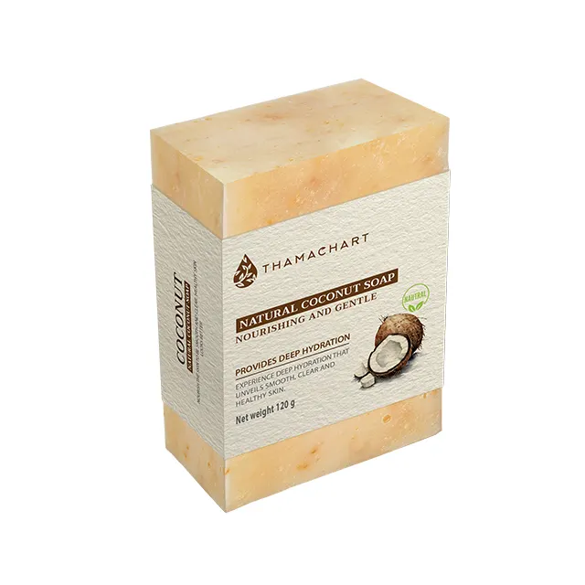 Natural Coconut Soap Bar Size 100g. Organic Thai Soap Made From Natural Coconut Premium Natural Extract Wholesales From Thailand