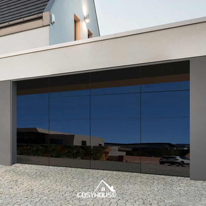 Porte de <span class=keywords><strong>garage</strong></span> moderne en aluminium grain de bois avec panneaux isolés et finition durable pour Villa House Residential <span class=keywords><strong>Double</strong></span> Car <span class=keywords><strong>Garage</strong></span> - Product Image 5