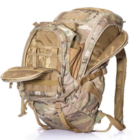 Grand sac à dos tactique imperméable pour la randonnée, les voyages, l'entraînement, design camouflage, doublure en nylon, fermeture éclair tendance pour la chasse