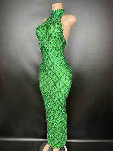 Novance Y2360-NBT <span class=keywords><strong>Chic</strong></span> Robe De Soirée <span class=keywords><strong>Grande</strong></span> <span class=keywords><strong>Taille</strong></span> Sans Manches Moulante Strass Longues Robes De Soirée De Luxe Femmes <span class=keywords><strong>Vêtements</strong></span> - Product Image 5