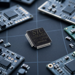 Puce IC MCU SMD STC8A8K64D4-45I-LQFP64 avec USB standard, neuve - Product Image 3