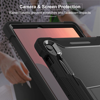 Pour Samsung Galaxy Tab S10 FE Plus 13 pouces 3-en-1 étui antichoc avec support et porte-stylo pour X620/X620B