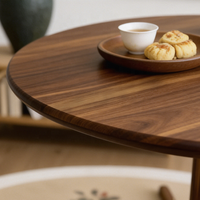 Neuer Chinesischer Stil Einfaches Design Walnuss Runder Holz-Esstisch Moderner 2-Personen-Tisch für Kleine Räume und Cafés