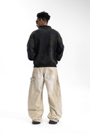 Jeans décontractés pour hommes, denim respirant, couleur unie, coupe régulière, usage quotidien