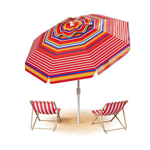 Parasol de plage portable en Oxford durable de 6,5 pieds avec mât inclinable en alliage d'aluminium, ancre de sable et sac de transport - Product Image 1