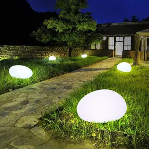 태양 광 조명 정원 LED 묻힌 지하 얼음 바위 램프 방수 플라스틱 돌 공 정원 통로에 대한 야간 랜턴