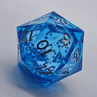 Dés en résine flottante Liquid Core Flowsand/Eye Resin 55mm D20 en gros pour jeux de table DND RPG