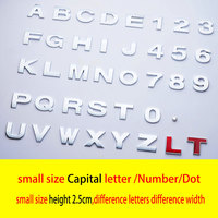 3D Metal DIY letras alfabeto corazón estrella número emblema Cromo Negro coche pegatina Digital insignia Logo accesorios motocicleta