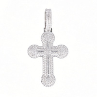Luxe Fine Hip Hop Bijoux Glacé VVS Moissanite 925 En Argent Sterling Croix Forme Conception Charme Pendentif pour Hommes Rappeur Cadeaux