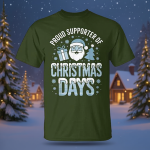 T-shirt « Proud Supporter Of Christmas Days » avec motif Joyeux Noël, taille adulte unisexe - Product Image 3