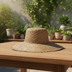 Sombrero de Sol Lontar con Diseño Bordado a Mano, 100% Hojas de Palma Lontar Naturales, Unisex, para Actividades al Aire Libre, Viajes, Playa - Product Image 4