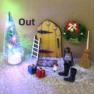 12-teiliges Puppenhaus Miniatur-Tür-Dekorationsset <span class=keywords><strong>LED</strong></span> Simulationsmodell Plastik Miniatur-Szenen-Requisiten - Product Image 3