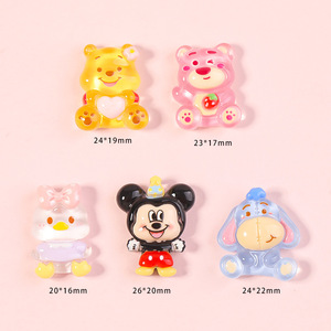 Dibujos animados lindo oso crema resina pegamento ecológico DIY joyería accesorios teléfono funda y nevera imán Navidad <span class=keywords><strong>Kawaii</strong></span> artesanías - Product Image 2