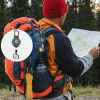 Porte-clés rétractable robuste avec clip ceinture et mousqueton, cordon en acier de 80 cm, enrouleur tactique pour badge d'identification avec rétracteur de clés