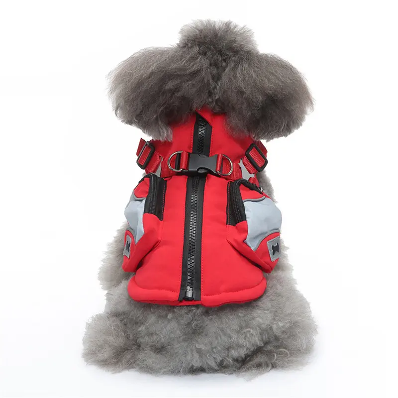 Hot xu hướng Pet Dog puffer Áo khoác mùa đông Dog Jacket với Harness Dog Harness Áo khoác