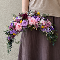 Couronne de fleurs décorative violette, nouvelle collection, pour la décoration intérieure et les portes d'entrée, avec des hortensias