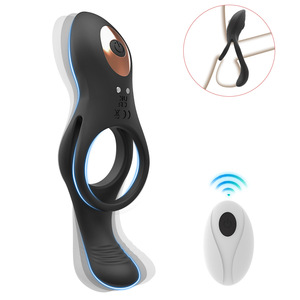 Anillo de pene doble remoto, anillo de pene vibrador con tapón Anal, estimulador de clítoris, anillo de <span class=keywords><strong>cocina</strong></span> para hombres <span class=keywords><strong>y</strong></span> mujeres, placer - Product Image 1