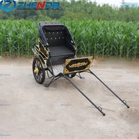 Charrette à Chevaux Personnalisée à 2 Roues pour Marathon, Prix Usine, Chariot Tiré par des Chevaux, Cadre en Acier Galvanisé Q235B, Roues en Caoutchouc Plein