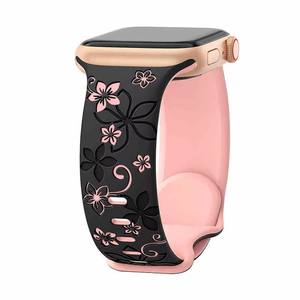 <span class=keywords><strong>Correa</strong></span> de silicona grabada con flor láser de dos tonos para la serie <span class=keywords><strong>Apple</strong></span> <span class=keywords><strong>Watch</strong></span> - Product Image 4