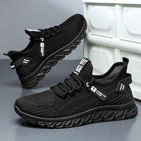 Chaussures de course pour hommes, taille plus, couleur unie, respirantes, en mesh, semelle souple, non fatiguantes, à lacets