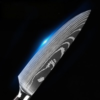 Couteau de chef japonais professionnel de 8 pouces, manche Paka à motifs, couteau de cuisine ultra tranchant