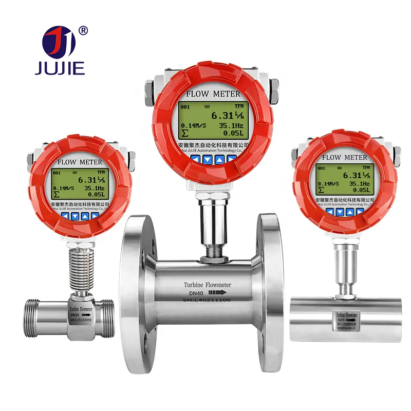 Medidor De Fluxo De Turbina Digital Leite Flowmeter Fluxo Indicador Pulso 4-20mA RS485 Saída Líquida Sensor De Fluxo De Água