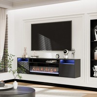 Meuble TV mural flottant au design moderne avec étagère ouverte pour salon