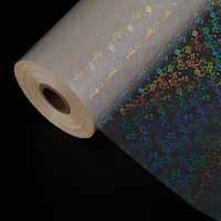 Rouleau de film BOPP de qualité alimentaire écologique, résistant à l'humidité, paillettes holographiques, cristal doux laminé à froid avec surface brillante