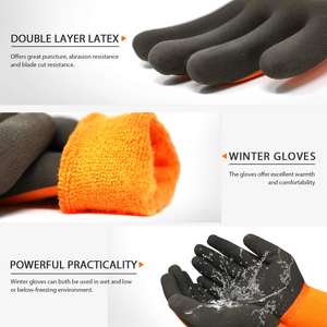 Gants robustes imperméables enduits de nitrile, doublure sans couture en polycoton, revêtement complet en NBR lisse, poignet élastique pour usage industriel - Product Image 2