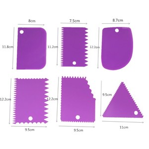 HY 6 unids/<span class=keywords><strong>set</strong></span> para hornear repostería herramientas de plástico pasta peine Fondant raspador decoración crema de hielo suave espátulas cortador tarta herramientas - Product Image 4