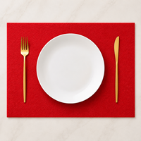Vente en gros de sets de table rectangulaires en feutre rouge personnalisés pour restaurant, hôtel, maison, cuisine, décoration de table