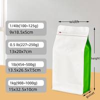 Sacs à café colorés à fond plat 500g, sachets de thé en aluminium à huit soudures latérales avec fermeture éclair et valve unidirectionnelle, pochettes imprimées personnalisées