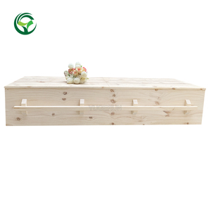 Ataúd de Madera de Pino Maciza de Estilo Americano, Nuevo Diseño, Ataúd Funerario Biodegradable para Entierro y Cremación Ecológica - Product Image 4
