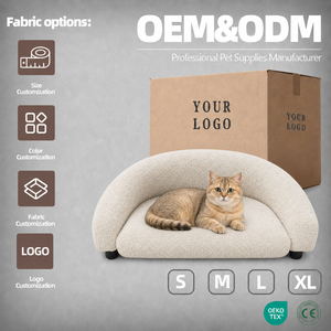 <span class=keywords><strong>Canapé</strong></span> modulaire inclinable de luxe moderne PET DUKE Round Solid Boucle, dossier bas, accoudoir intégré, deux places, noir, pour chats et chiens, toutes saisons - Product Image 4