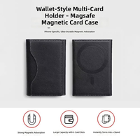 Portefeuille pliable fin avec plusieurs emplacements pour cartes, fenêtre transparente pour carte d'identité, support adhésif, étui à cartes en cuir disponible en 7 couleurs