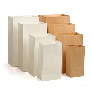 Sacs d'achats écologiques biodégradables personnalisés, emballages pour la restauration rapide, sacs en papier kraft pour emporter - Product Image 2