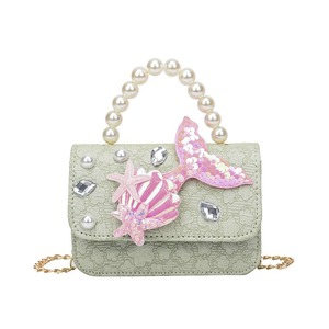 Новая детская маленькая сумочка-кроссбоди с жемчугом, в стиле принцессы Эльзы, стильная и милая, для девочек - Product Image 5