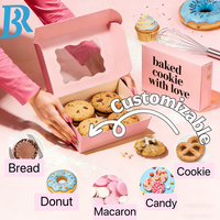 Boîtes cadeaux de luxe personnalisées roses pour biscuits, boîtes à pâtisserie avec logo, boîte à gâteaux, boîte à biscuits pour friandises, desserts, cupcakes, beignets, muffins, brownies