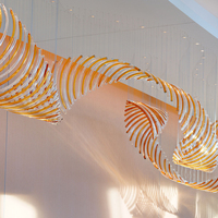 Lustre LED personnalisé pour hall d'hôtel, décoration intérieure contemporaine, éclairage LED pour plafond en verre