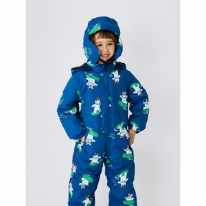 Combinaison de <span class=keywords><strong>ski</strong></span> coréenne OZKIZ pour enfants, motif ours, mode hiver pour garçons de 2 à 6 ans, isolation synthétique, techniques d'impression, vente en gros - Product Image 2