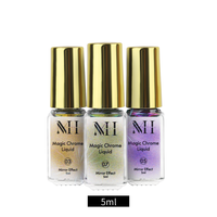 Nouveautés Menghe : Poudre miroir Aurora 5 ml, vernis à ongles métallique effet miroir, liquide magique sans poussière, chrome pour ongles