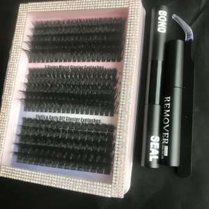 Kit de Cils en Grappes Personnalisés Faux <span class=keywords><strong>Vison</strong></span> 10-18mm Mixte Courbure DD, Ensemble Complet DIY avec Colle, Scellant et Pince à Épiler, OEM pour Usage Domestique et Professionnel - Product Image 2