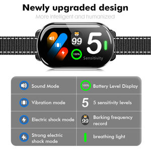 <span class=keywords><strong>Collar</strong></span> de ladridos inteligente impermeable recargable Anti ladridos <span class=keywords><strong>collar</strong></span> de entrenamiento para perros con <span class=keywords><strong>5</strong></span> sensibilidad ajustable pitido vibración choque - Product Image 3