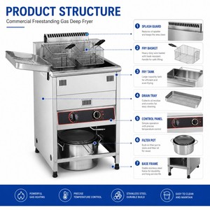 Comercial Popular Presión Friteuses 2l 30l Freestand Restaurante <span class=keywords><strong>Pollo</strong></span> Gas Freidora Máquina - Product Image 3