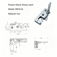 Loquet à levier réglable en fer galvanisé pour porte rotative de boîte à outils, avec plaque plate en métal et fermoir de serrage