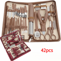 Kit de Manucure et Pédicure Professionnel 42 Pièces en Acier Inoxydable avec Coupe-Ongles, Râpe à Callosités et Grattoir pour Soin des Pieds – Marque Privée